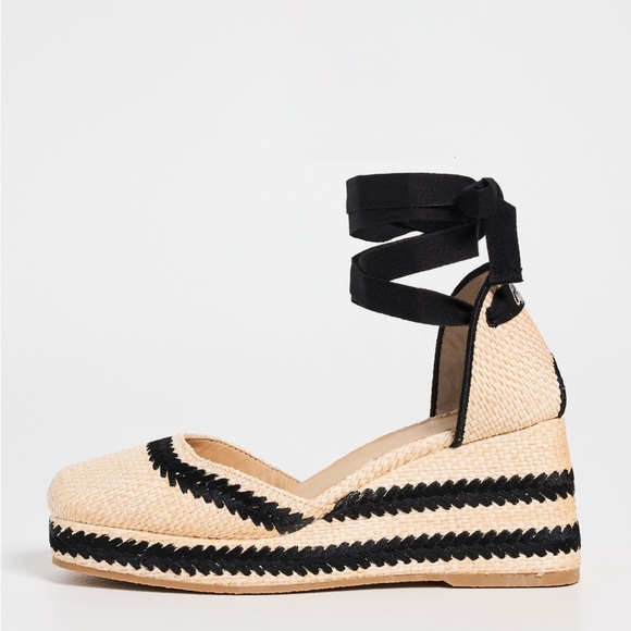 Castaner Tessa Black and Tan Espadrille Wedges - Picture 2 of 5